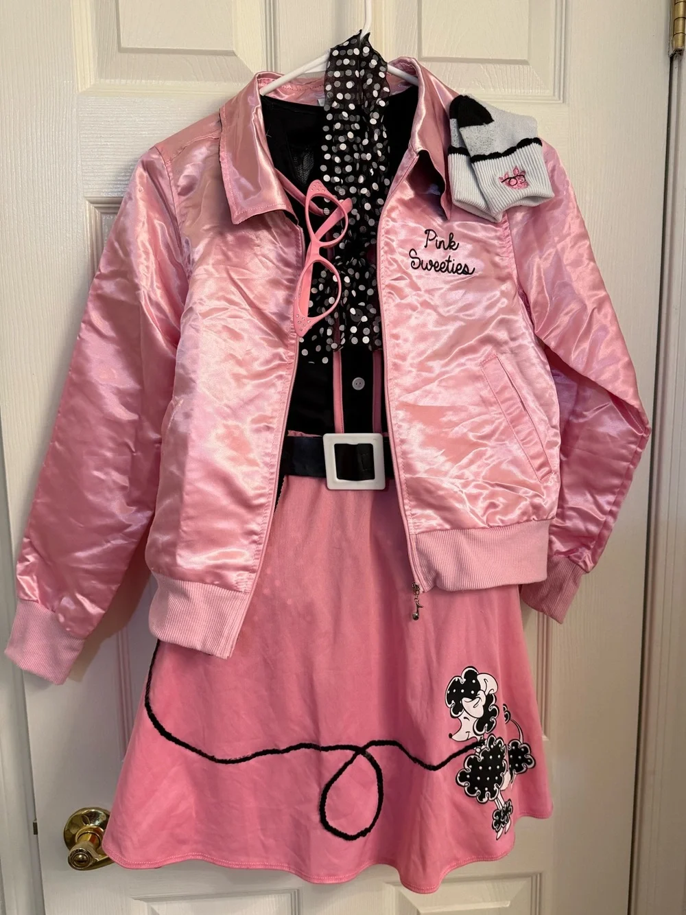Spirit Girls Pink and Black Sock Hop Sweetie Costume Dress
